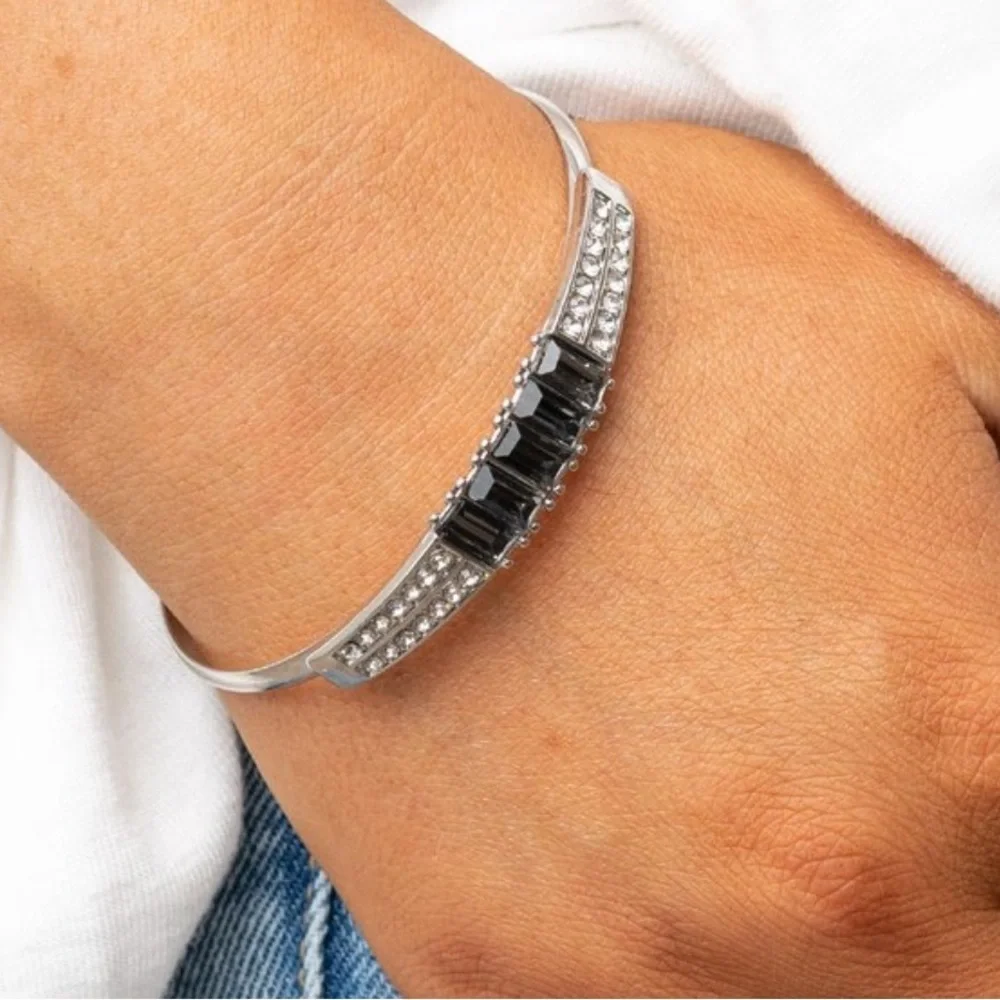Spritzy Sparkle Silver Cuff Bracelet.
